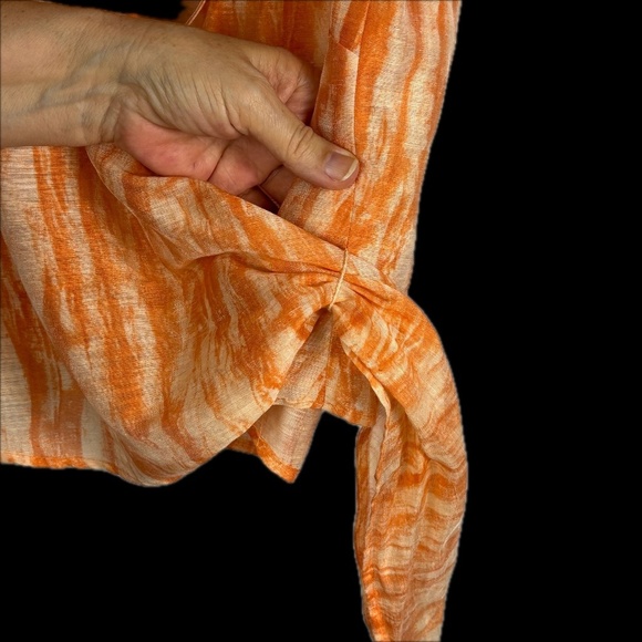 Lafayette 148 NY Women Sleeveless Linen Wrap Blouse Top Sz 4 Party Artsy Boho US - Picture 3 of 8